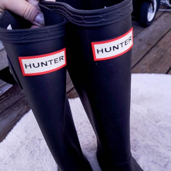 Hunter Boots Women's Size 10 Original Tall Matte Black Rain Boots EUC - Picture 8 of 13